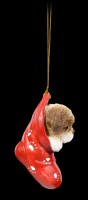 Christmas Tree Decoration Dog - Shih Tzu in Stocking