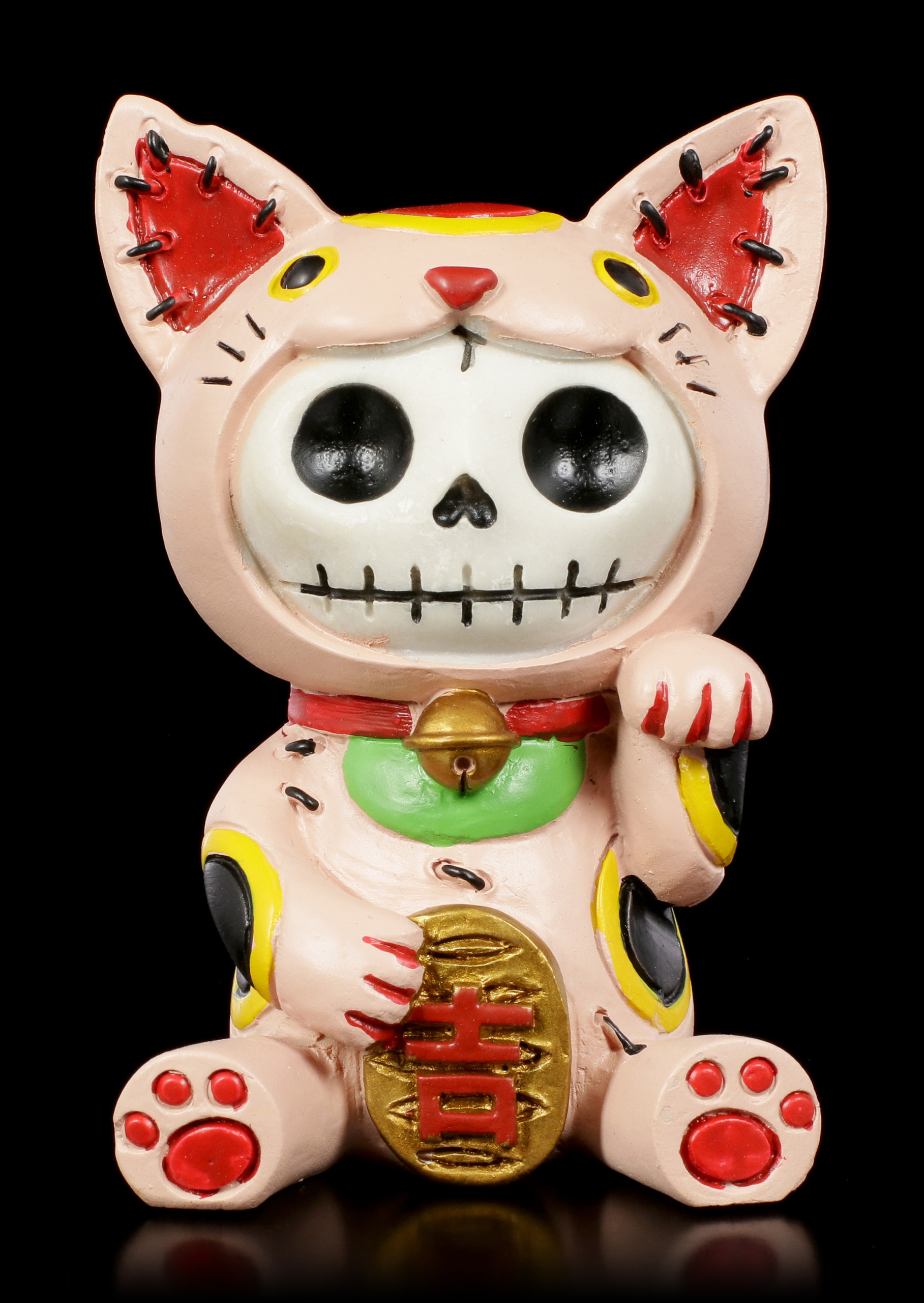 Furry Bones Pink Maneki Neko Skeleton Figurine Lucky Cat Kitten Furrybones Toy 
