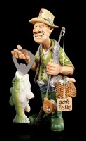 Angler Figur mit Fisch als Flaschenöffner