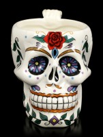 Skull Mug - Day of the Dead - Red Rose