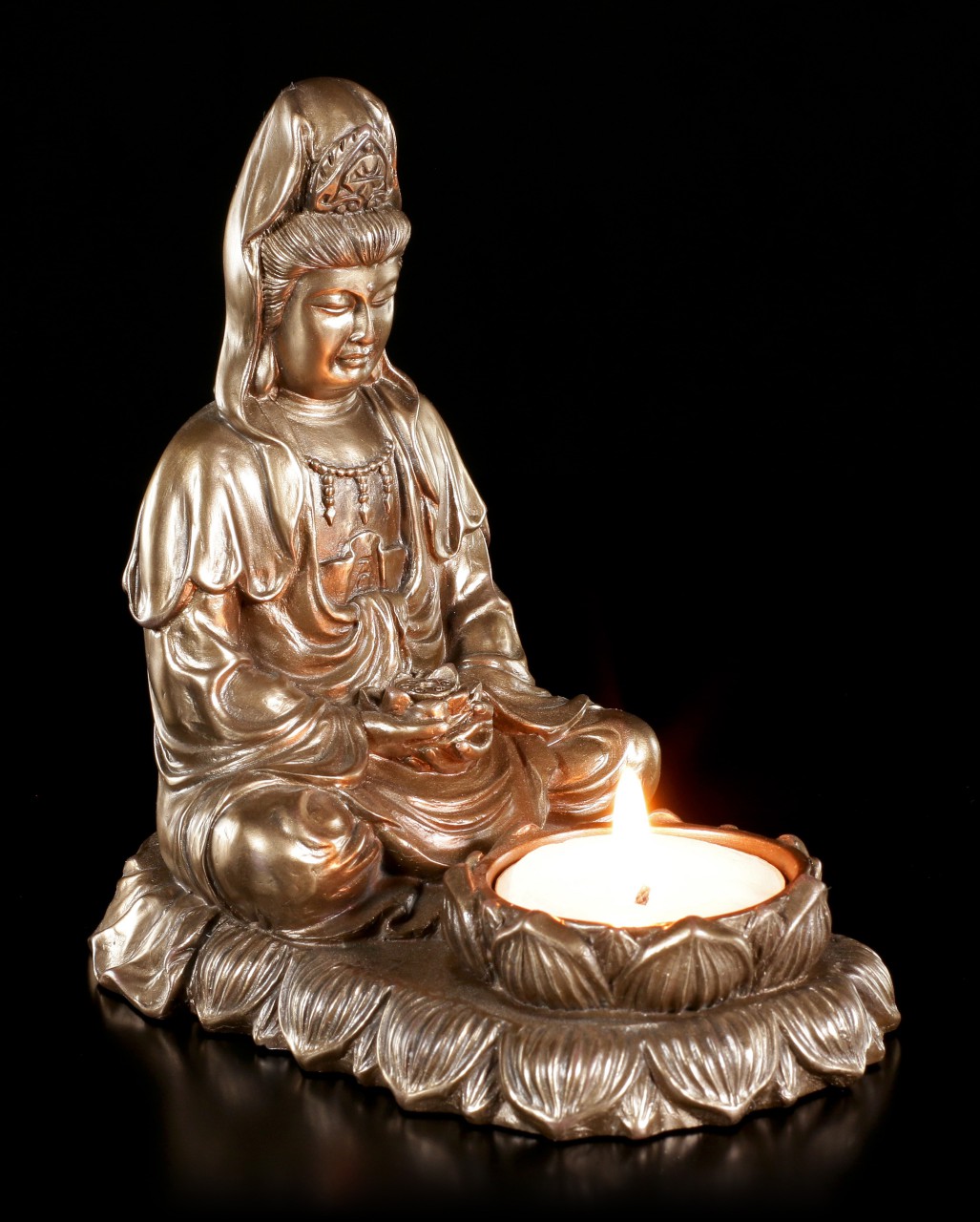 Teelichthalter - Meditierender Buddha