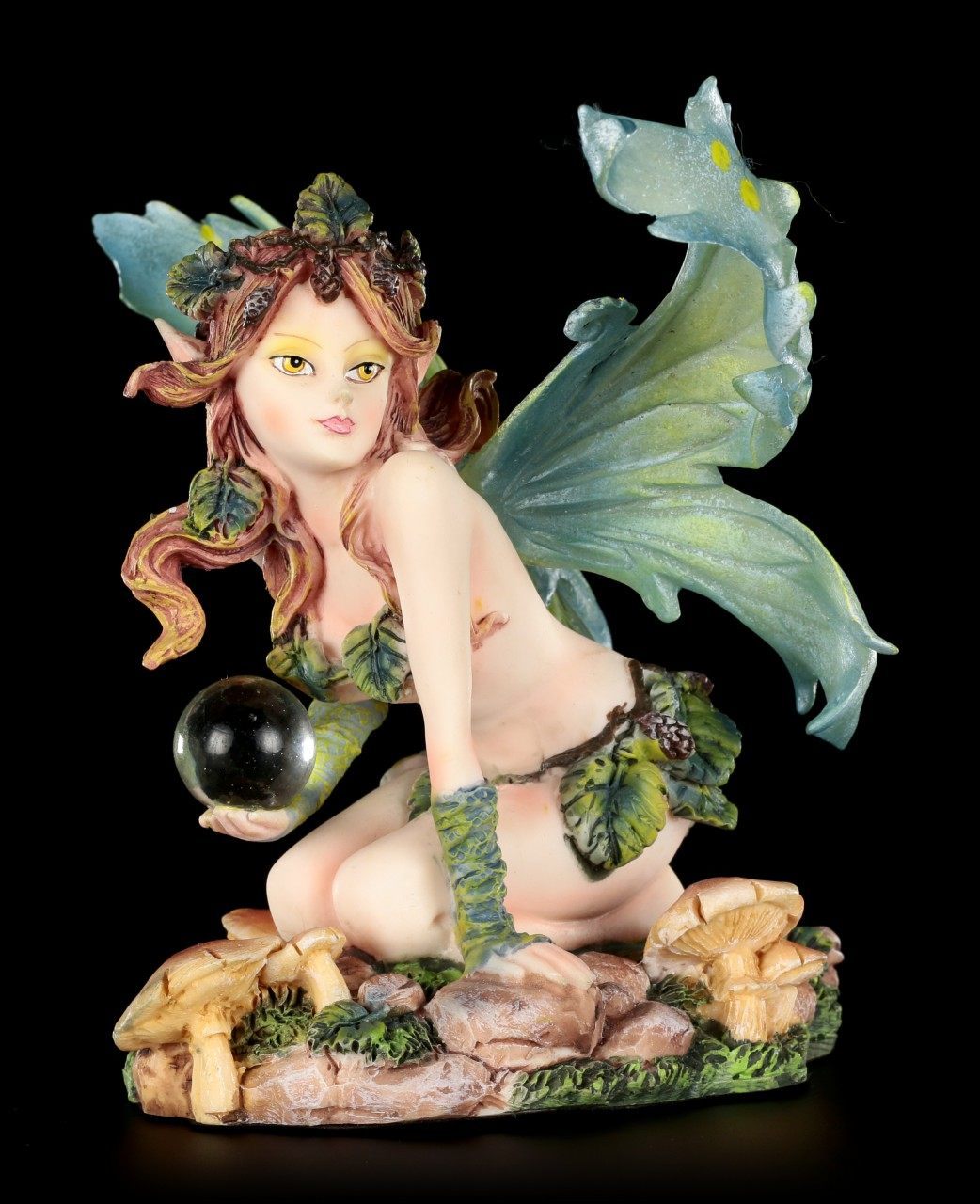 Green Fairy Figurine - Kildaresitting with Glassball