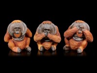 Drei Weise Orang-Utan Figuren - Nichts Böses