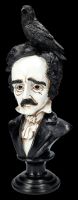 Edgar Allen Poe Büste mit Rabe