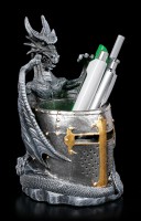Dragon Pen Pot with Knight Helmet