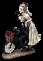 Skelettfigur - Hochzeitspaar auf Fahrrad
