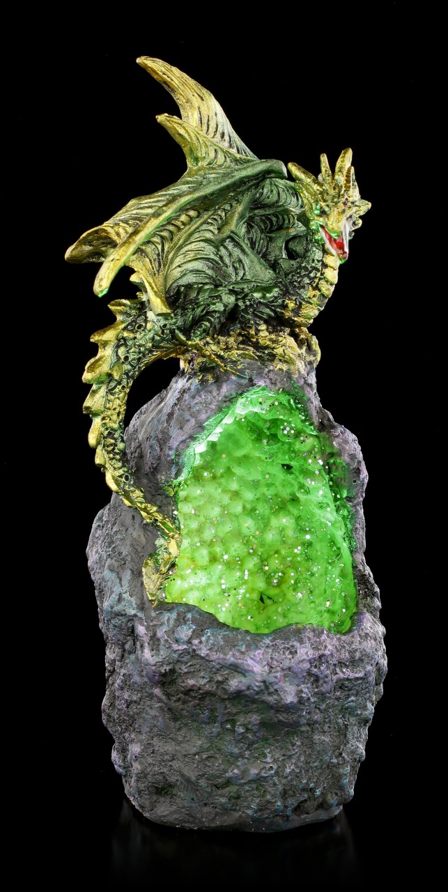 Dragon Figurine with LED - Emerald Crystal Guard