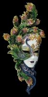 Venezianische Maske - Peacock Garden weiß