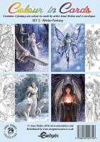Grußkarten 4er Set zum Ausmalen - Winter Fantasy