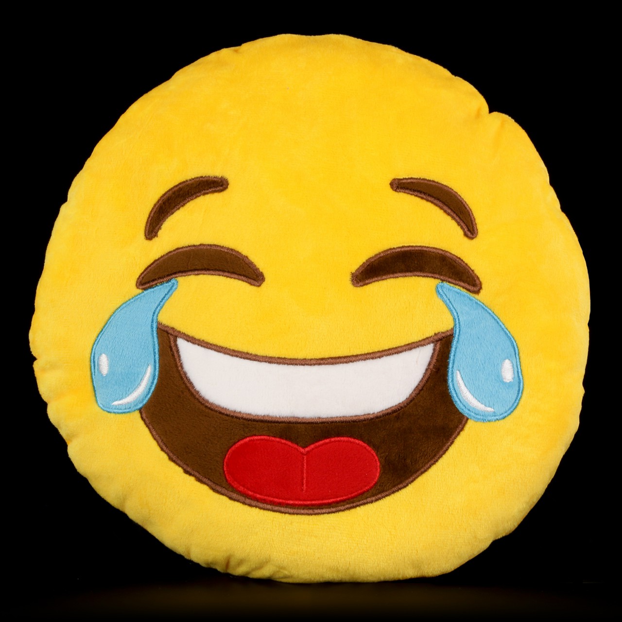 Fluffy Emoji Cushion - Laugh Tears
