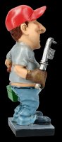 Funny Job Figurine - Plumber with Pipe Wrench