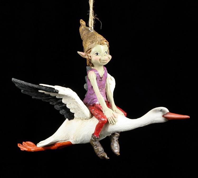 Pixie Figure with Stork