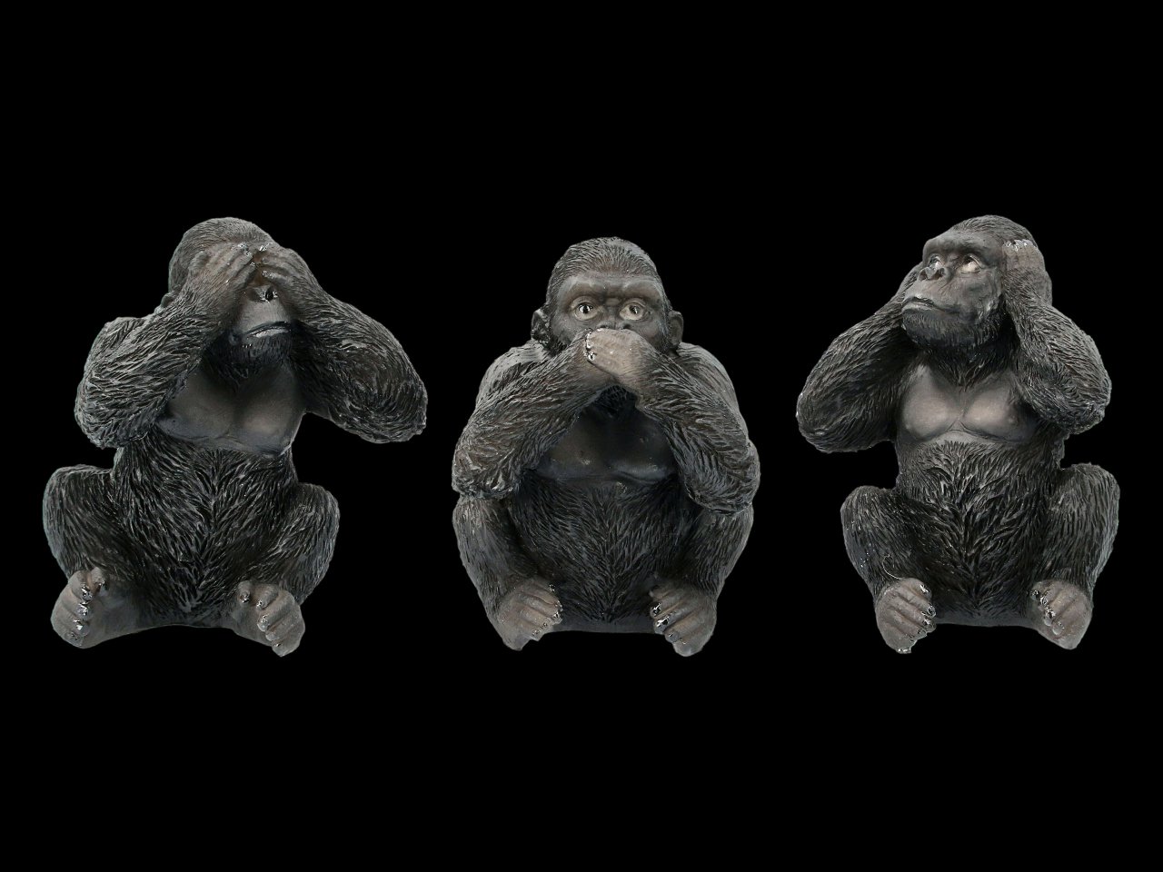 Drei weise Gorillas Figuren - Nichts böses