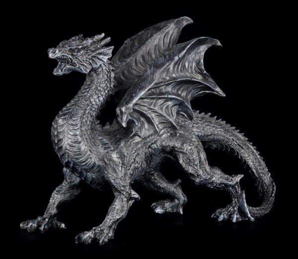 Gothic Deko Fantasy Dragon Geschenk Drachen Figuren 2er Set Dark Fury 