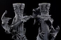 Candlestick - Dragon on Column - Set of 2