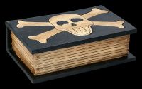 Totenkopf Buch Schatulle aus Holz