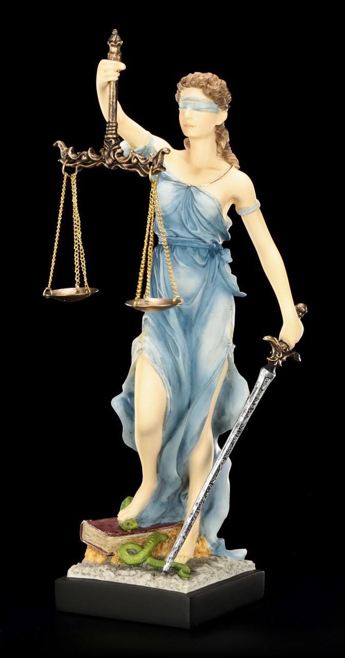Justitia Figurine - Goddess of Justice - colored