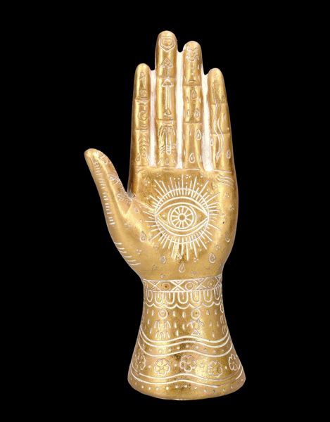 Hamsa Hand goldfarben 21 cm