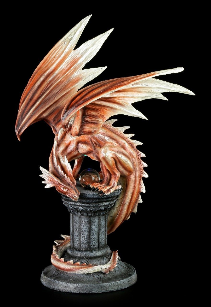 Dragon Figurine - Draconor on Pillar with LED