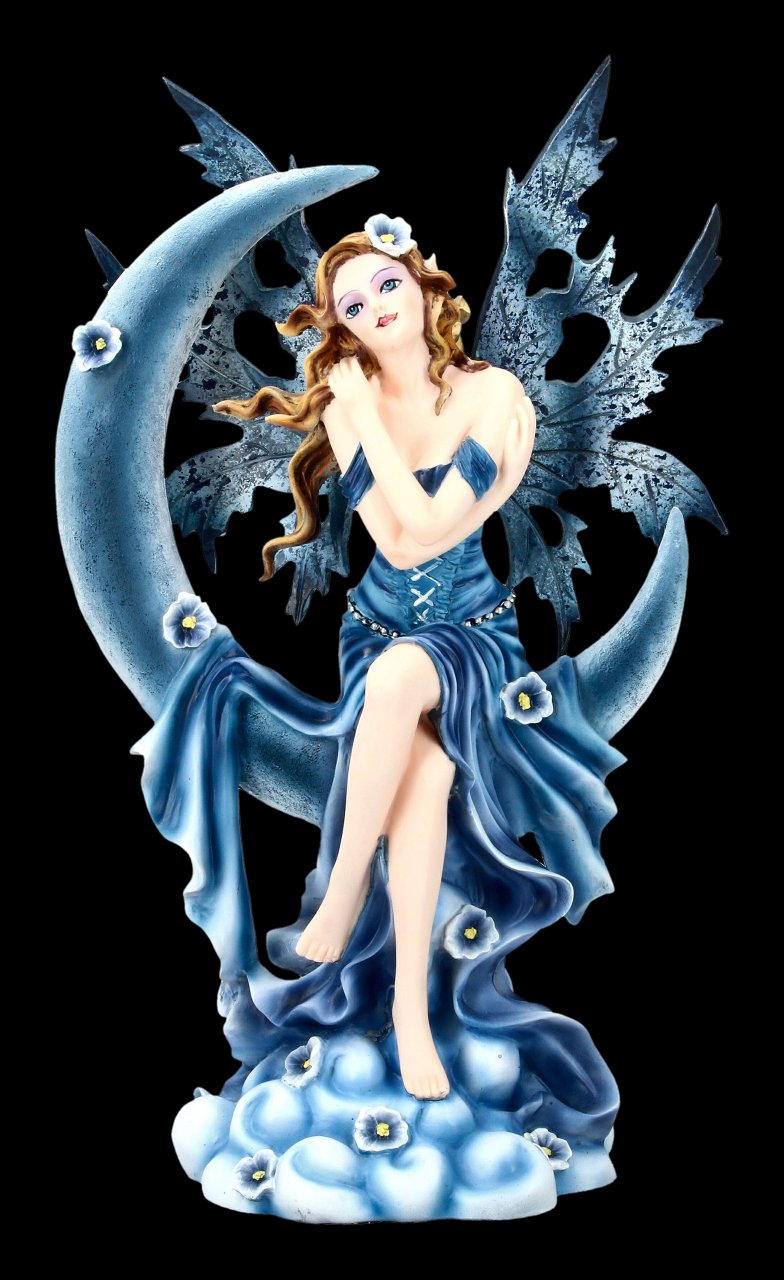 Fairy Figurine on blue Moon - Fairy Land