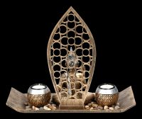 Buddha Figur - Meditations Set mit Teelichthaltern