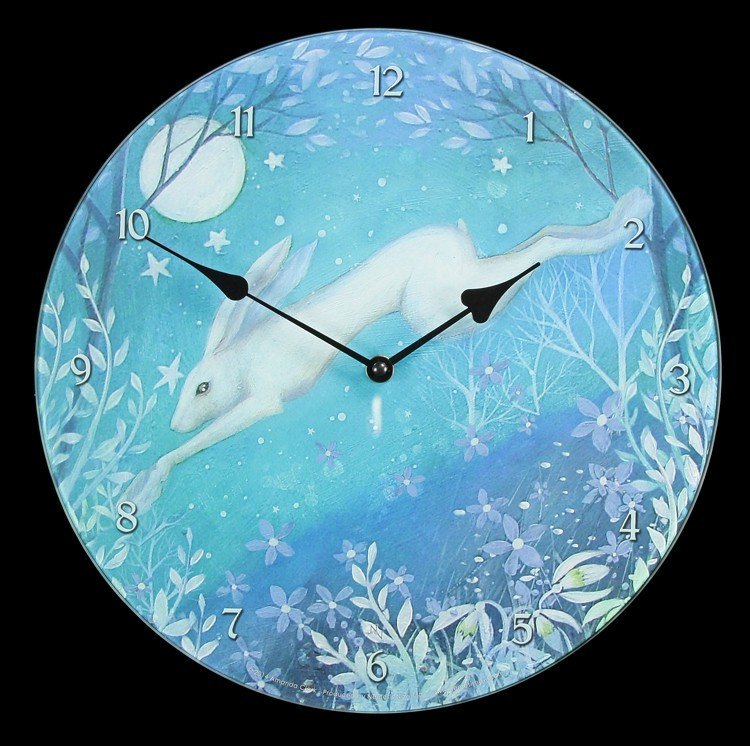 Glass Clock Wicca - Moonlight