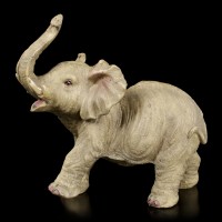 Elephant Figurine - Young standing with raised Trunk