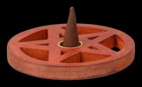 Räucherkegelhalter - Pentagramm aus Holz