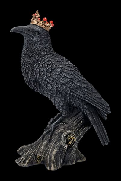Raven Figurine with Crown