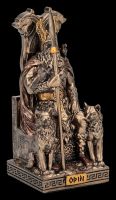 Odin Figur klein auf Thron mit Wölfen