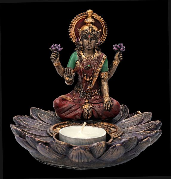 Lakshmi Figurine with Tealight & Insence Holder