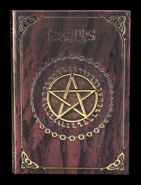 Notizbuch - Pentagramm Spells Book rot