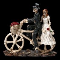 Skelett Figuren - Brautpaar auf Fahrrad