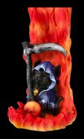 Incense Stick Holder - Reaper Black Cat and Flames