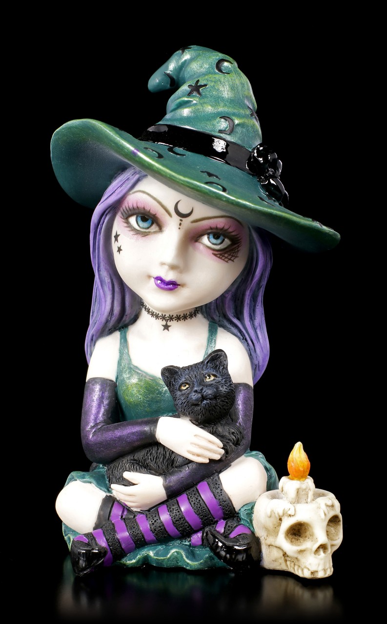 Hexen Figur Melanie Delon Fantasy Zauberin Damnation beschwört Geister LED