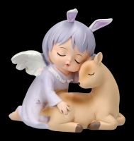 Sleeping Angel Figurine with Deer