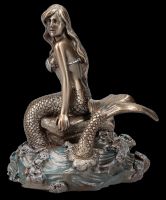 Meerjungfrau Figur - Unda sitzt auf Stein