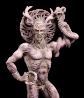 Götter Figur - Gehörnter Cernunnos - grau-lila