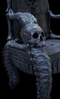 Totenkopf Thron Stuhl - Gothic