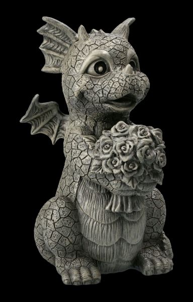 Garden Figurine - Dragon with Bouquet