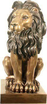 Löwe bronziert rechts - Garten Figur