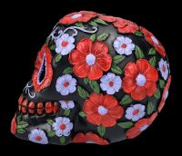 Totenkopf - Schwarz mit roten Blumen DOD
