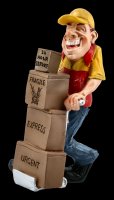 Funny Jobs Figurine - Parcel Deliverer with Parcels