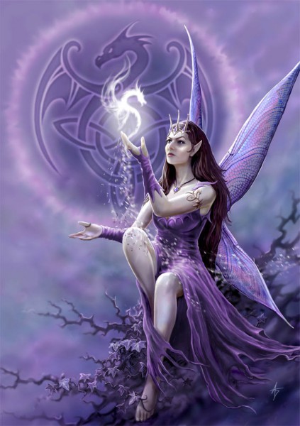 Fantasy Greeting Card with Fairy - Draco Faerie