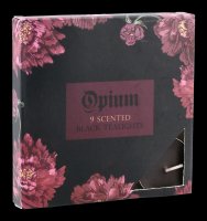 Schwarze Teelichter - 9 Stück - Opium
