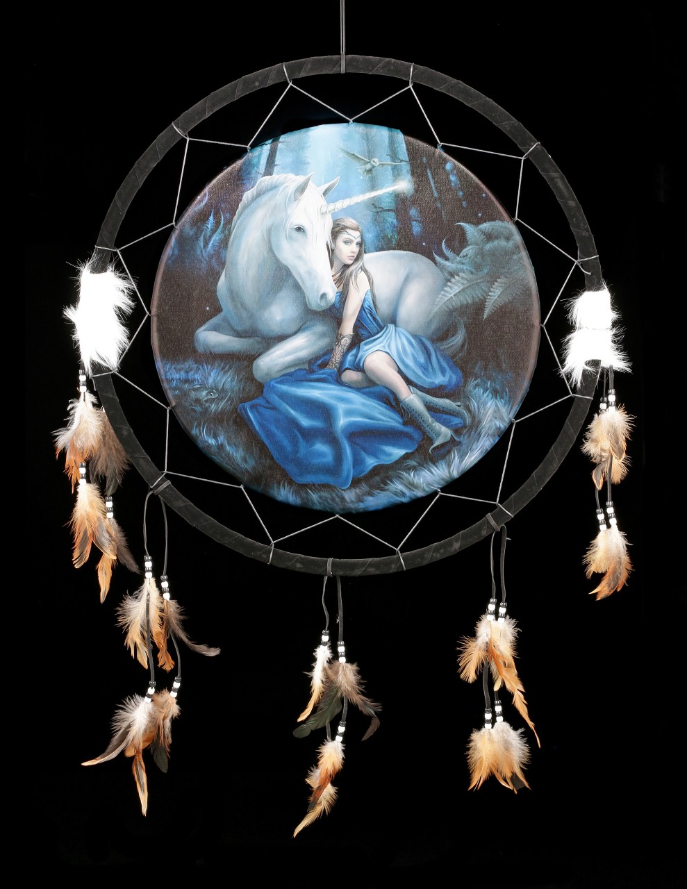 Large Dreamcatcher with Unicorn - Blue Moon