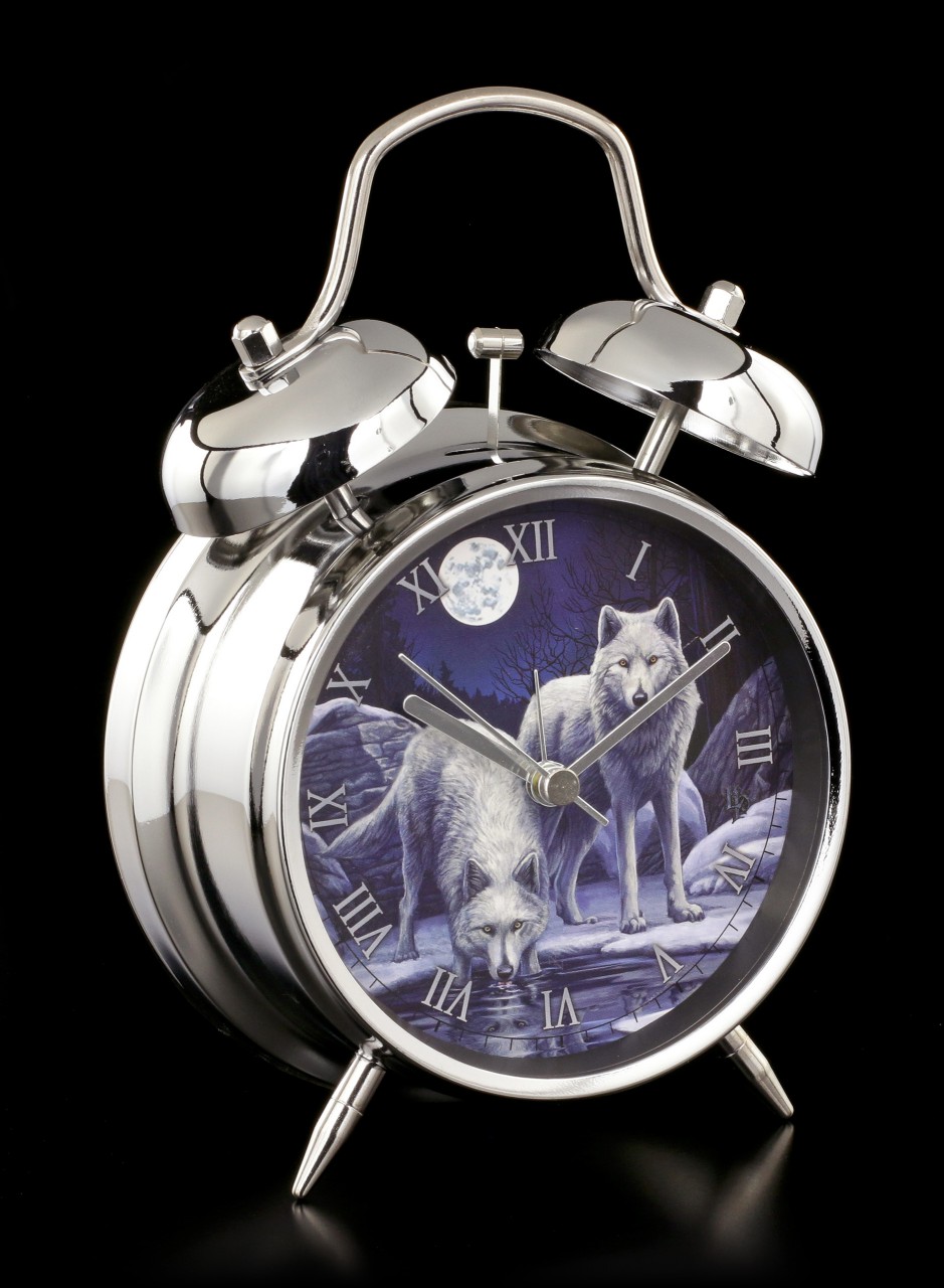 Retro Alarm Clock with Wolves - Warriors of Winter