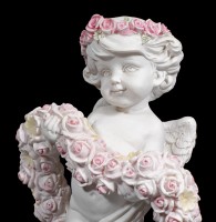 White Cherub Figurine in Roseheart