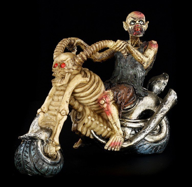 Zombie Figurine on Bike - Hell Rider