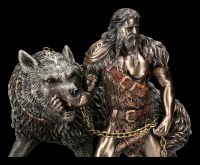 Tyr Figur mit Fenriswolf - Gott des Kampfes